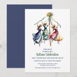 Invitation Danse de la Fête de la Maypole de Beltane Party de