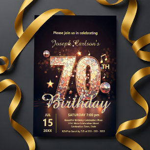 Invitation Danse Disco Étincelante 70e anniversaire