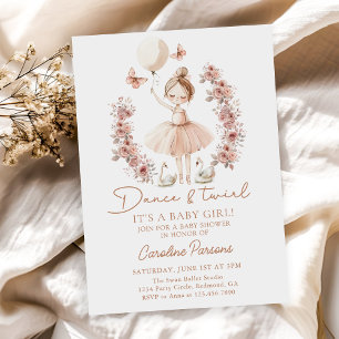 Invitation Danse et Twirl Ballerina Ballet Baby shower