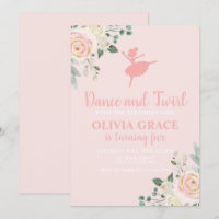 Danse et Twirl Floral rose Ballet Anniversaire