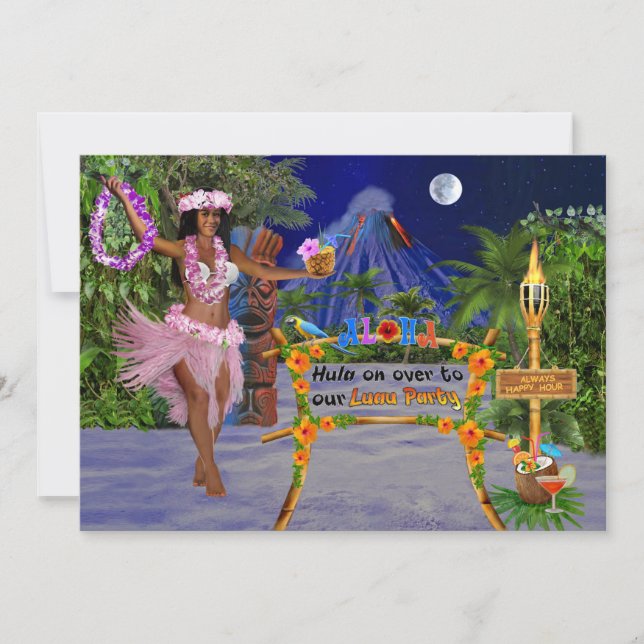 Invitation Danse polynésienne dessus plus d'à notre partie de (Devant)