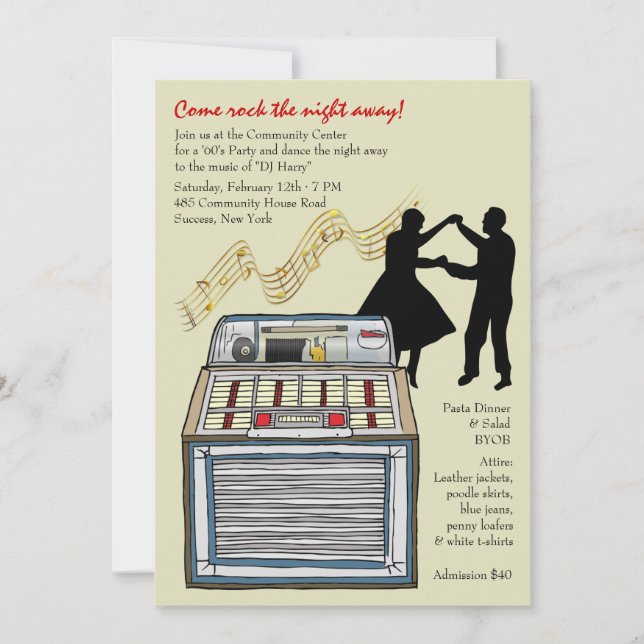 Invitation Danser à l'invitation du Music Party (Devant)