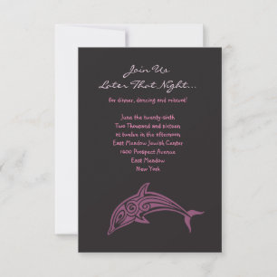 Invitation DANSER Bat mitzvah de la fête des DALPHINS rose