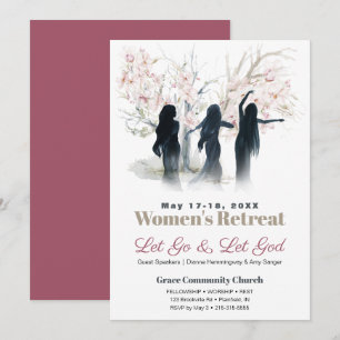 Invitation Danser Femmes Aquarelles Arbres Église Retraite