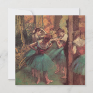 Invitation Danseurs, rose et vert par Edgar Degas