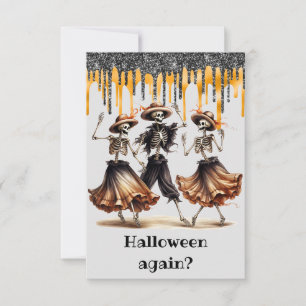 Invitation Danseuse Danseuse Squelette Fête d'Halloween