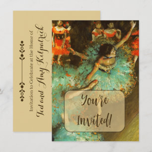 Invitation Danseuse de ballet verte Danseuse sur le bord du t