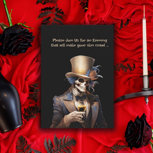Invitation Dapper Skeleton Adulte Halloween Party (Créateur téléchargé)