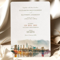 Invitation d'aquarelle de mariage de destination à