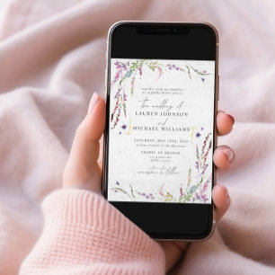 Invitation d'aquarelle Fleur sauvage moderne