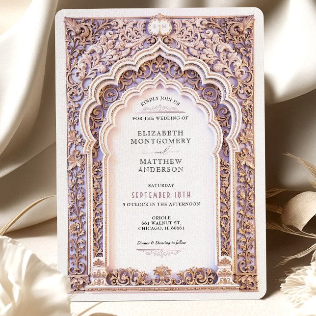 Invitation d'arche ornate Mariage Filigree Gold de (Créateur téléchargé)