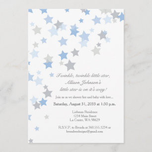 Invitation d'argent Twinkle Twinkle Little Star