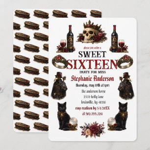 Invitation Dark Academia Gothique Sweet 16
