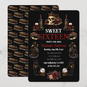 Invitation Dark Academia Gothique Sweet 16