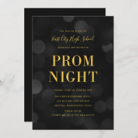 Dark Bokeh Lights Faux Gold High School Prom