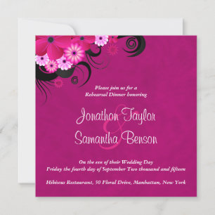 Invitation Dark Fuchsia Dîner de répétition Mariage de 5,25 p
