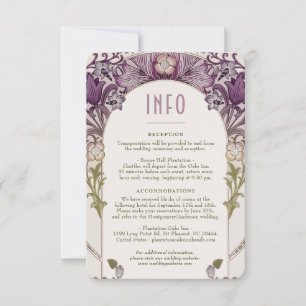 Invitation Dark Lavender Mariage INFO William Morris
