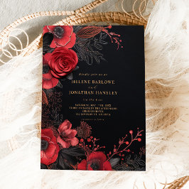 Invitation Dark Moody Floral Élégant Mariage gothique