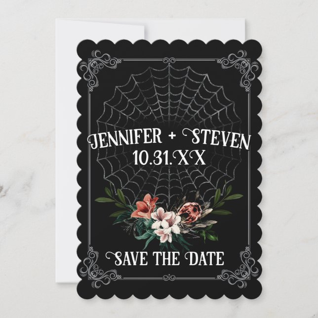 Invitation Dark Moody Goth Wedding Enregistrer la date (Devant)