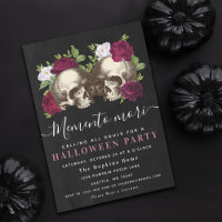 Dark Moody Memento Mori Floral Halloween Party