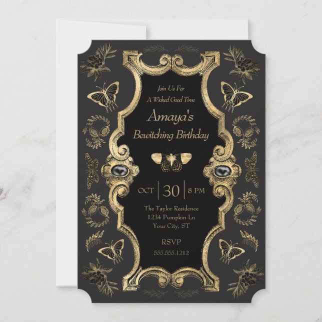 Invitation Dark victorien gothique adulte fête d'anniversaire (Devant)