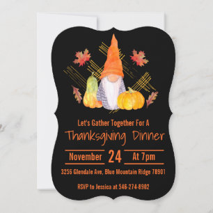 Invitation d'Arrière - plan noir Gnome Fall