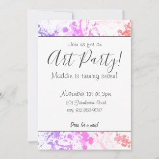Invitation d'Art Party personnalisable
