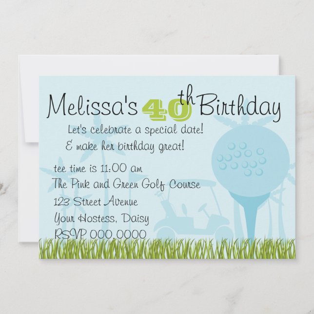Invitation Date de golf bleu (Devant)