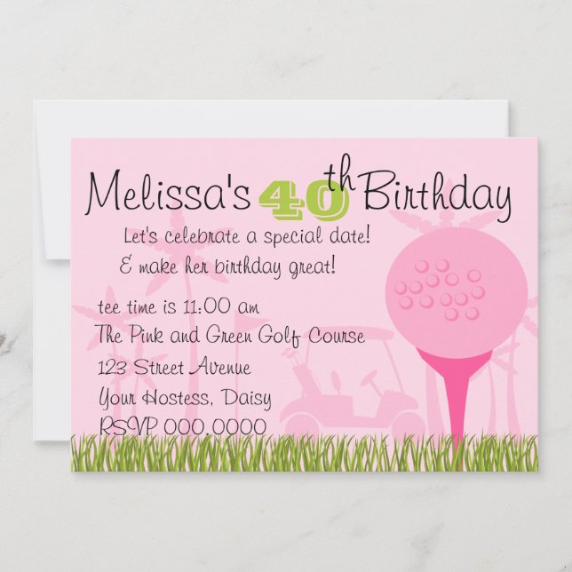 Invitation Date de golf rose (Devant)