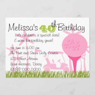 Invitation Date de golf rose