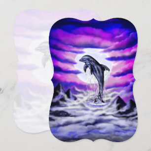 Invitation Dauphin clair de lune