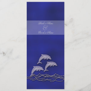 Invitation Dauphin de plage bleu élégant