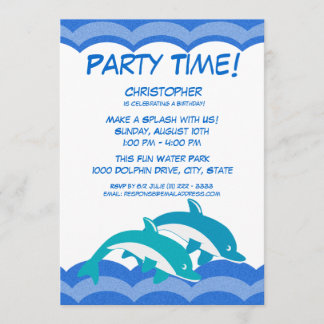 Invitation Dauphin Fête Heure Anniversaire