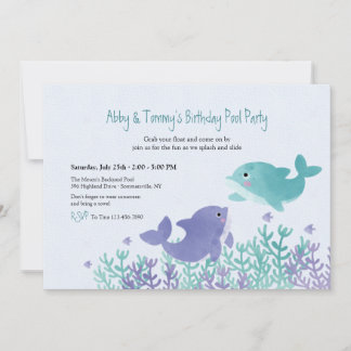 Invitation Dauphin Twins fête d'anniversaire