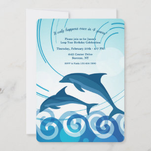 Invitation Dauphins année bissextile