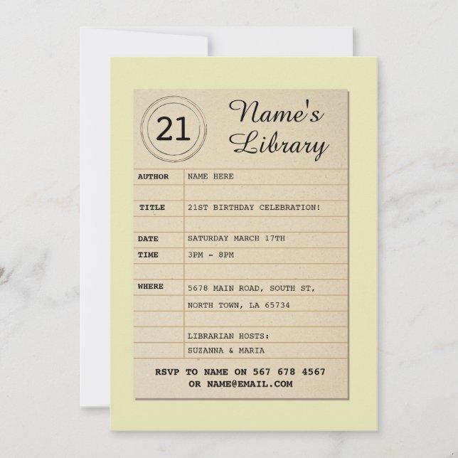 Invitation d'auteur de fête d'anniversaire de (Devant)