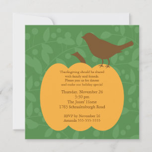 Invitation d'automne Citrouille et d'anniversaire