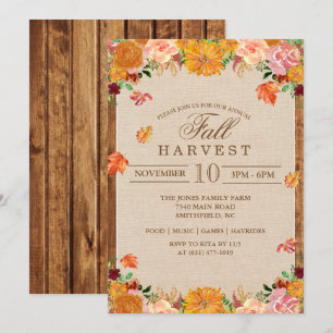 Invitation d'automne Floral Harvest Automne