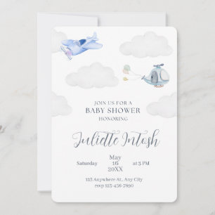 Invitation d'avion baby shower
