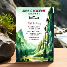 Invitation Day Boy Tree Fun Cliff Rock Escalade 21e anniversa