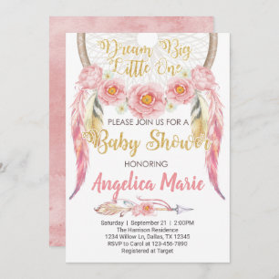 Invitation d'Baby shower d'invitation Pink Dreamca