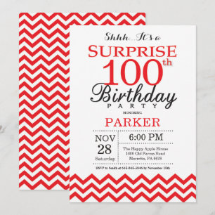 Invitation de 100e anniversaire surprise Chevron r