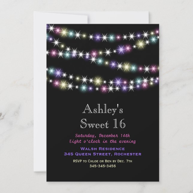 Invitation de 16 personnes pour un Twinkle Lights  (Devant)