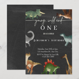 Invitation de 1er anniversaire du garçon Dinosaure