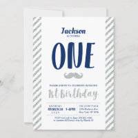 Invitation de 1er anniversaire garçon, barbe à pap