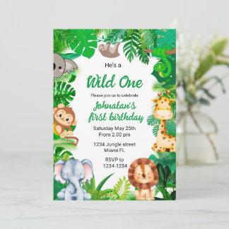Invitation de 1er anniversaire Wild une invitation