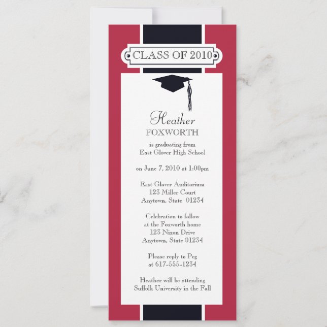 Invitation de 20xx Graduation - Personnaliser (Devant)