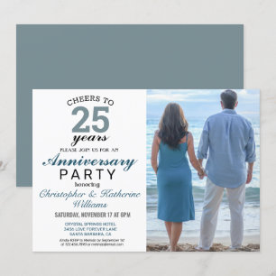 Invitation de 25e anniversaire de mariage en argen