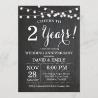 Invitation de 2e anniversaire de mariage tableau n