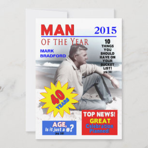 Invitation de 40e anniversaire - Couverture de mag